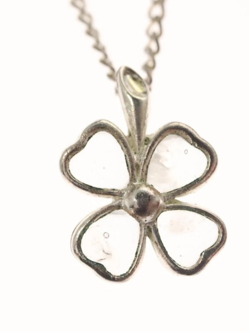 CHANEL Clover Necklace metal Silver CC - Picture 3 of 16